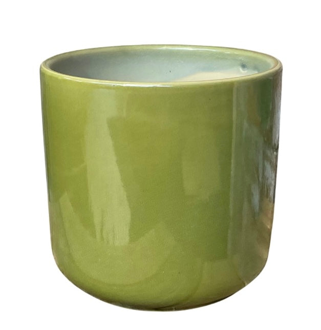 Green ceramic pot