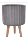 Idealist Modern ribbed taupe pot